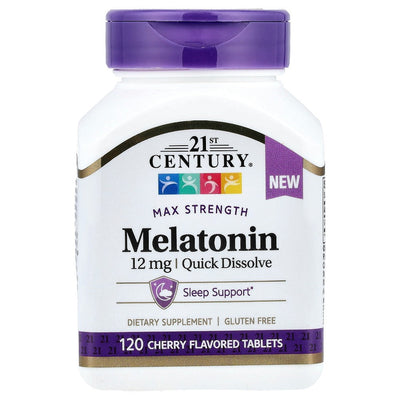 Mélatonine Max Force du 21e Siècle, Cerise, 12 Mg, 120 Comprimés