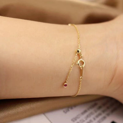 925 Sterling Silver Four Round Mini Ruby Zircon Bracelet for Women Fashion Niche Light Luxury Exquisite Chain Bracelet - Korvel