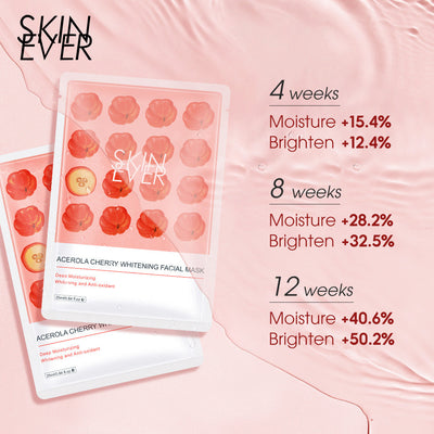 SKIN EVER Acerola Cherry Mask Pack Box of 7 Pieces Hydrating Moisturizing Nourishes Bright Skin SK035Z - Korvel