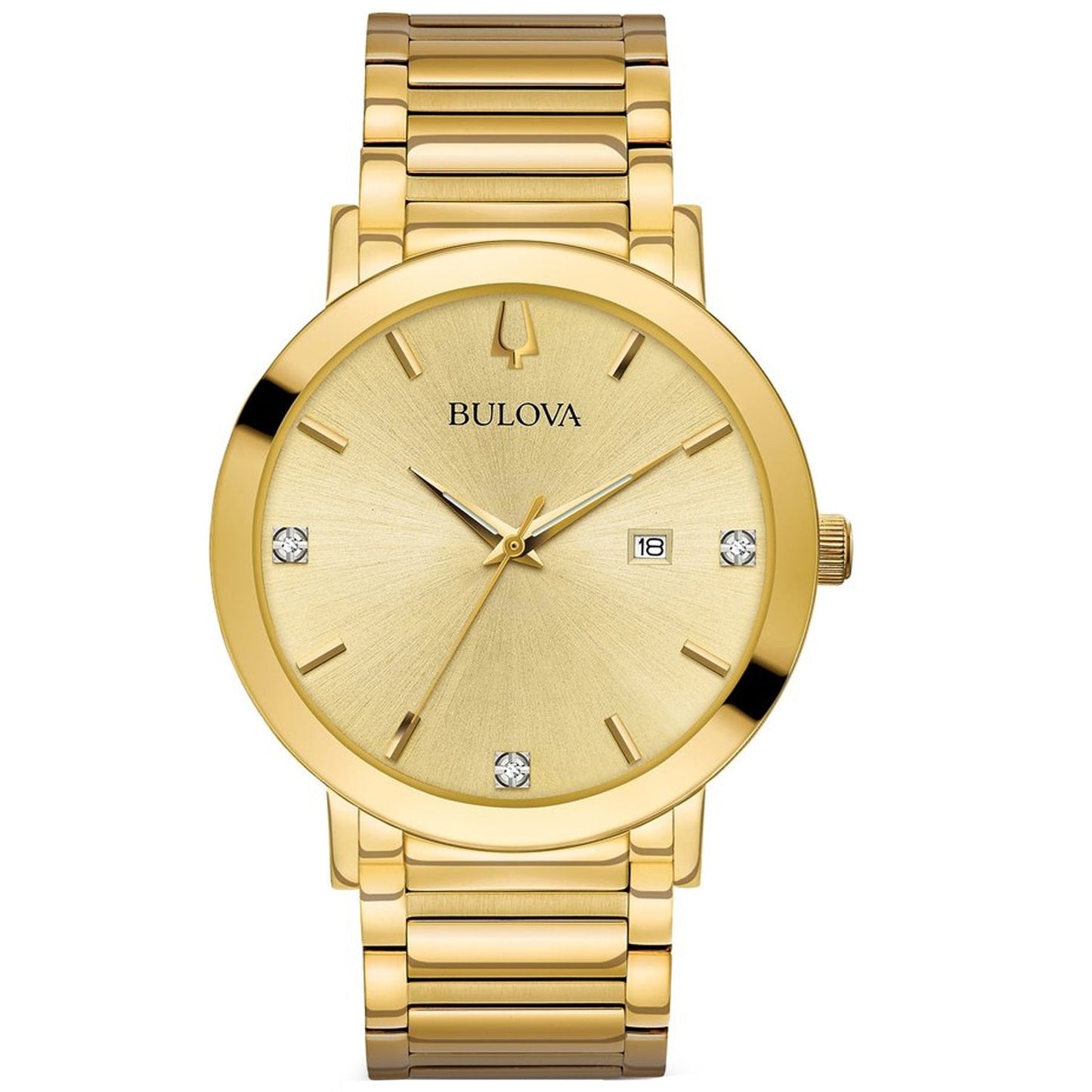 Reloj de Diamantes para Hombre Bulova - Elegante Esfera Dorada