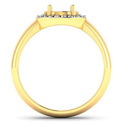 0.22 Carat White Diamond 14K Yellow Gold Semi Mount Engagement Ring
