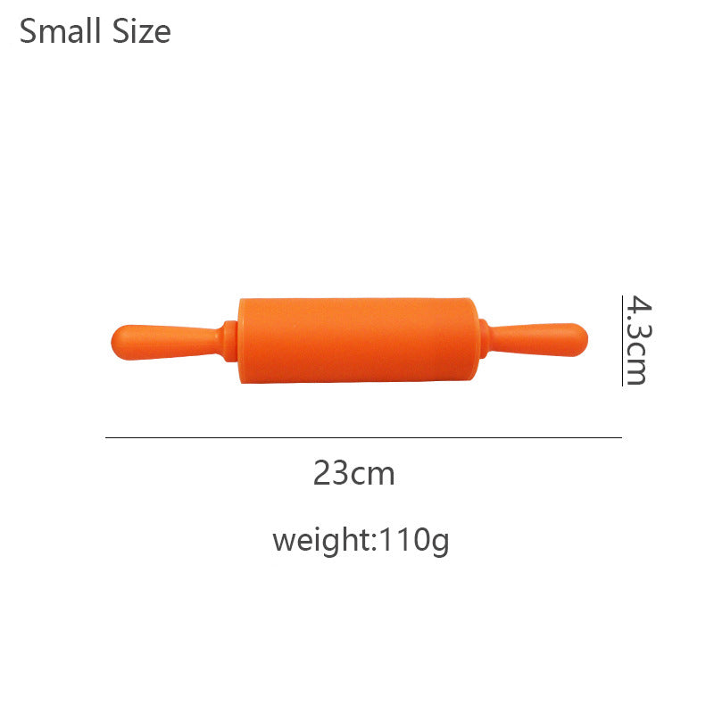 Wooden Handle Silicone Rolling Pin Rolling Pin Roller Flour Pin Small Medium And Large Household Baking Tools And Kitchenware - Korvel