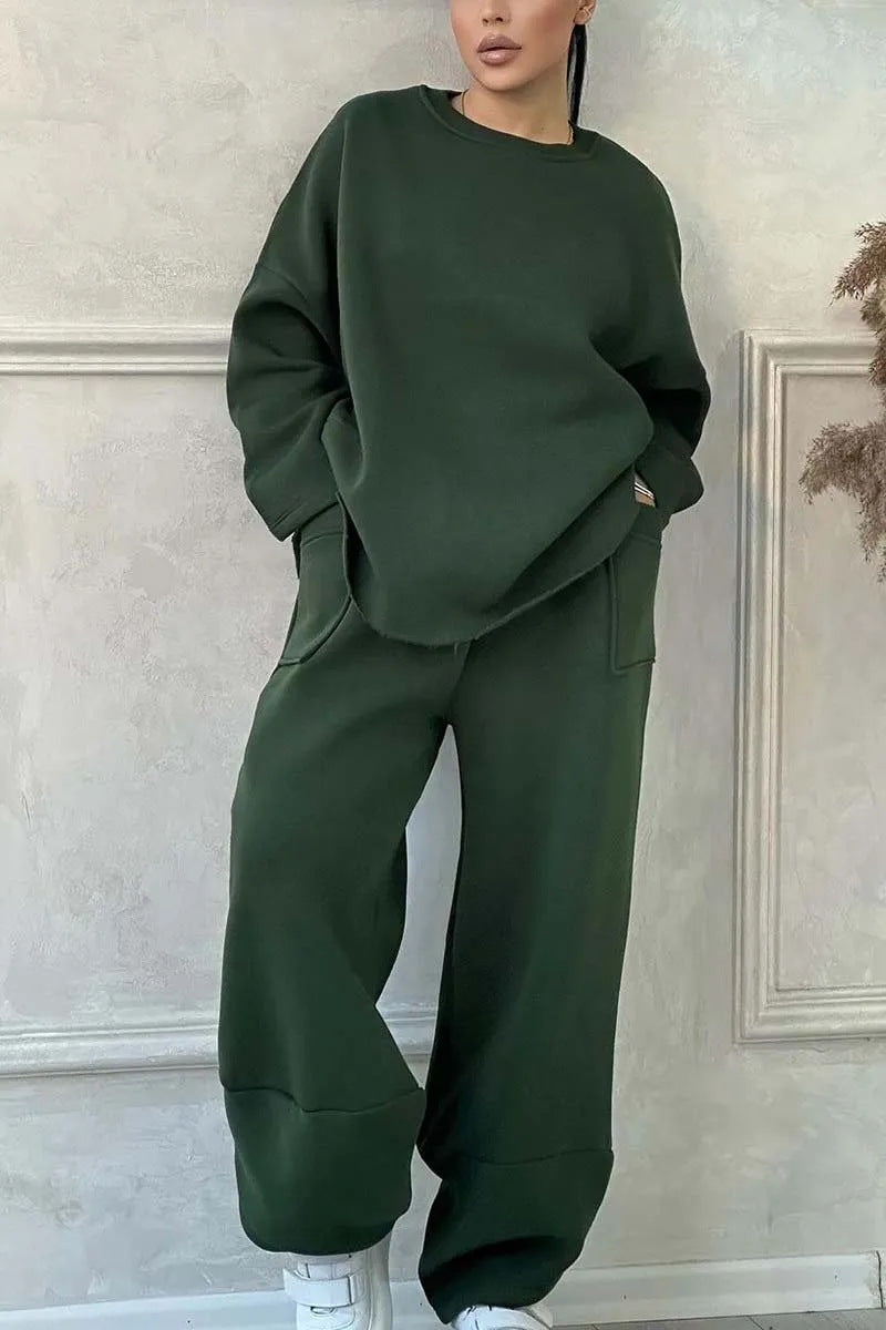 Conjunto de Pantalones y Suéter Casual de Otoño e Invierno para Mujeres