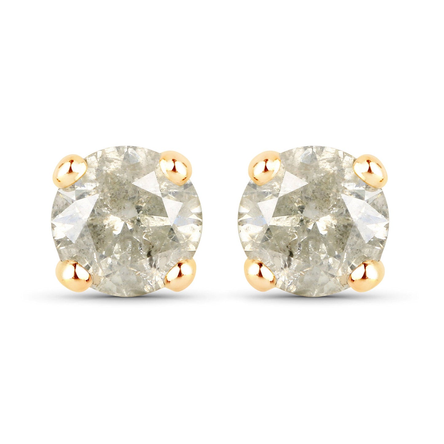 Boucles d'oreilles en or jaune 14K avec diamants LB de 1,16 carat