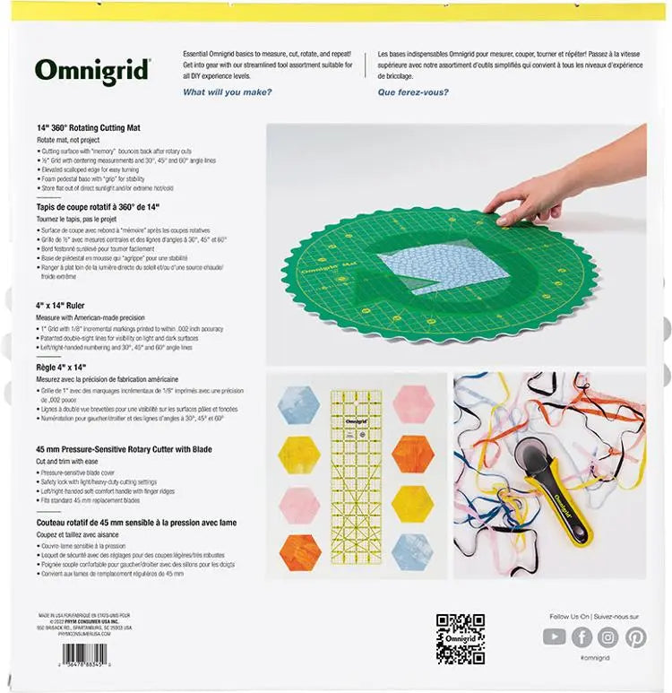 Juego de alfombrillas de corte rotativas Omnigrid 360 - 14"