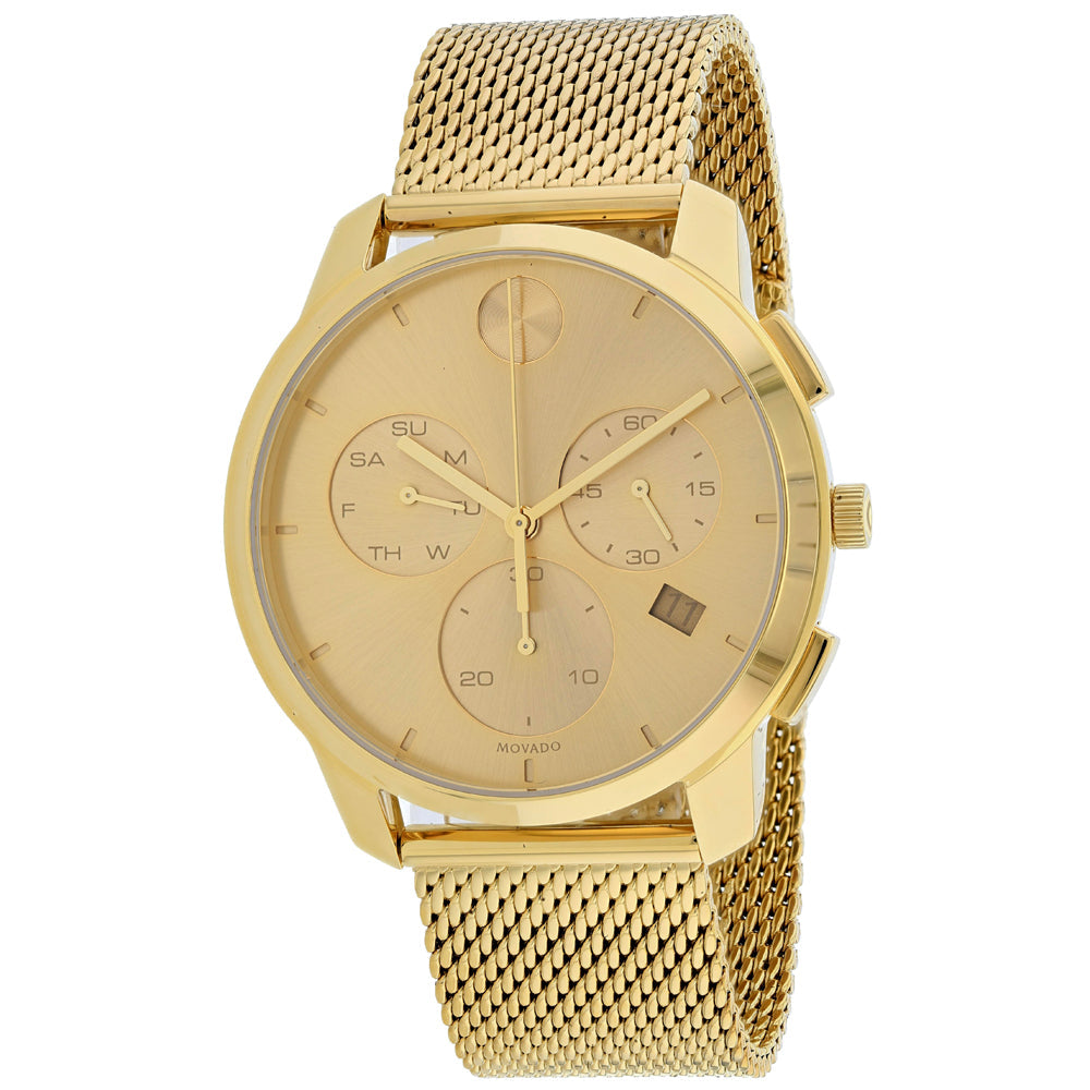 Movado Men's Bold Watch - Gold Dial & Stainless Steel Bracelet