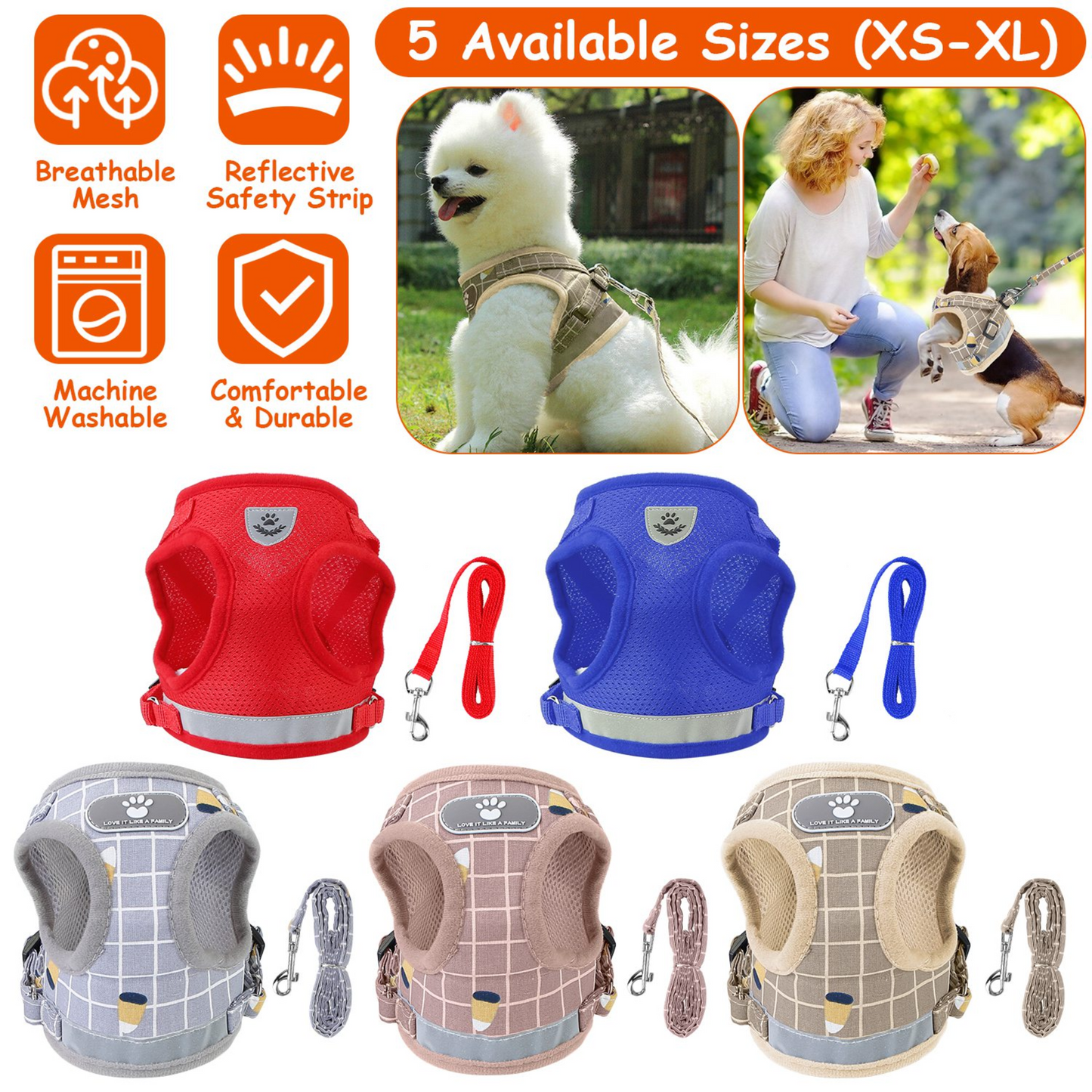 GBruno Premium Pet Mesh Harness