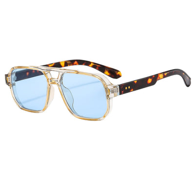 Lunettes de soleil rétro décontractées à double poutre