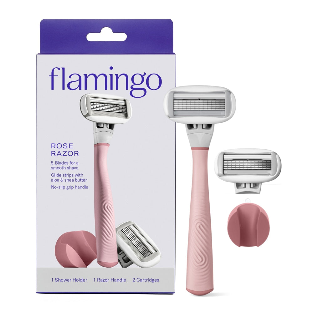 Flamingo Rose Razor with 2 Cartridges