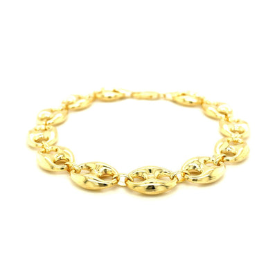 Bracelet en lien marin gonflé en or jaune 14k - 11mm