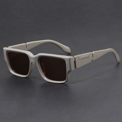 Gafas de sol cuadradas de marco grueso azul grisáceo - Estilo retro