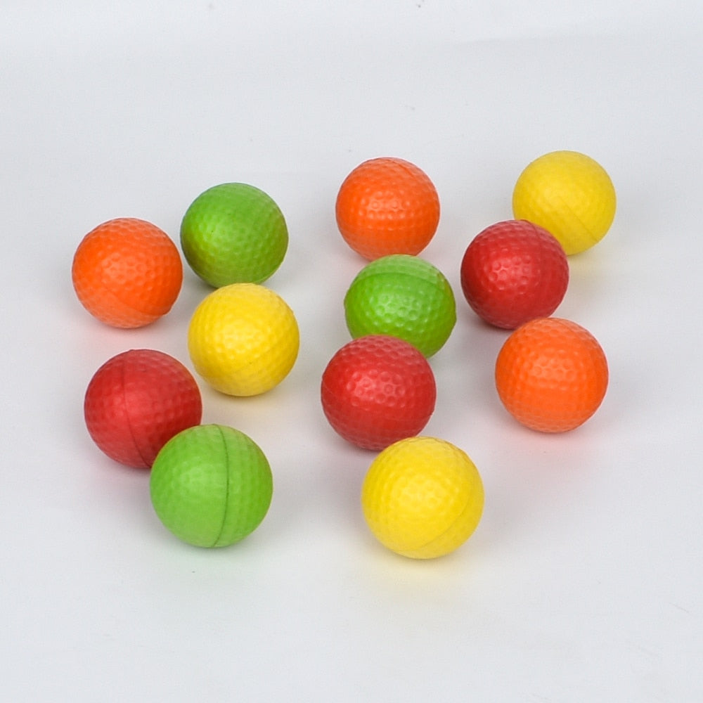 12Pcs Foam Practice Golf Balls Yellow Green Orange Golf Training Balls Outdoor Indoor Putting Green Target Backyard Swing Game - Korvel