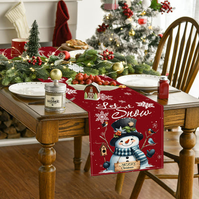 Christmas snowman linen table flag living room dining table decoration tablecloth Christmas restaurant tablecloth coffee table cloth - Korvel