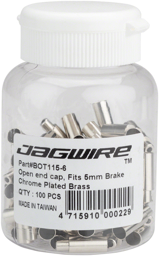 Jagwire 5mm to 4mm Step Down Open End Caps - Chrome Plated, 100 Count