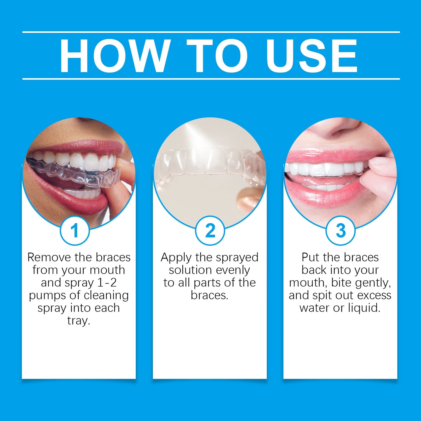 Denture Cleaner Spray, Denture Cleaner Cosmetic Teeth Denture Cleaner Spray Portable - Korvel