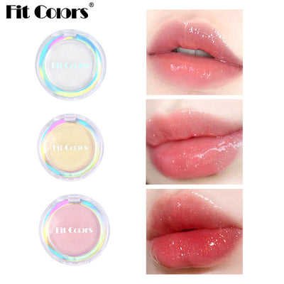 Fit Colors 3-Color Fresh Jelly Lip Mask Lip Mask Transparent Fine Flash Temperature-Controlled Discoloration Moisturizing Lip Jelly Lip Gloss - Korvel
