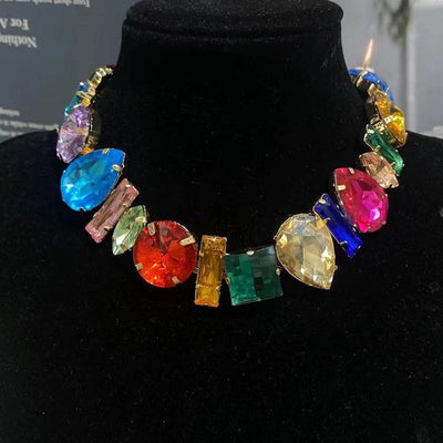 Collar Irregular de Rhinestones de Lujo para Mujeres