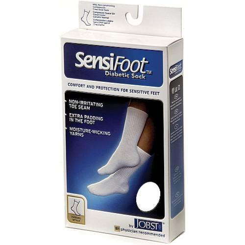 Sensifoot Diabetic Socks 8-15 mmHg Black Crew Large
