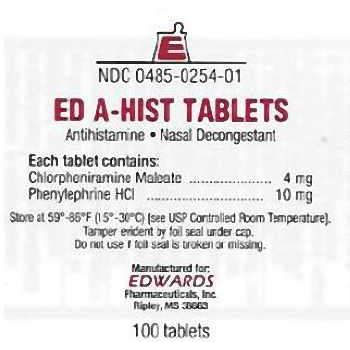 Tabletas Ed-A-Hist para el Alivio de Alergias - 100 Conteo