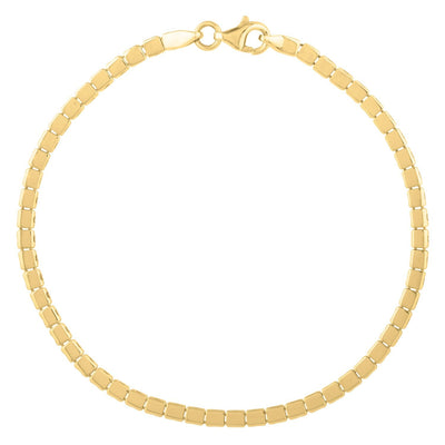 14k Yellow Gold Mini Cube Bracelet - 7 Inch
