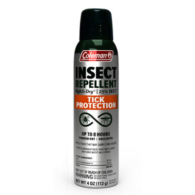 Spray répulsif contre les tiques et les insectes Coleman High & Dry, 4 oz
