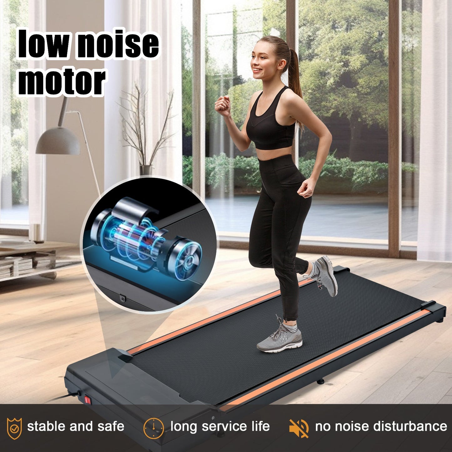 Tapis de course de bureau portable avec une capacité de 300 lb