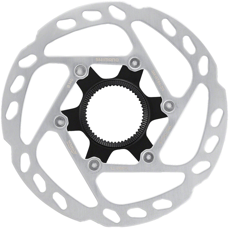 Rotor de freno de disco Shimano SM-RT64-SS - 140 mm Center Lock Plata