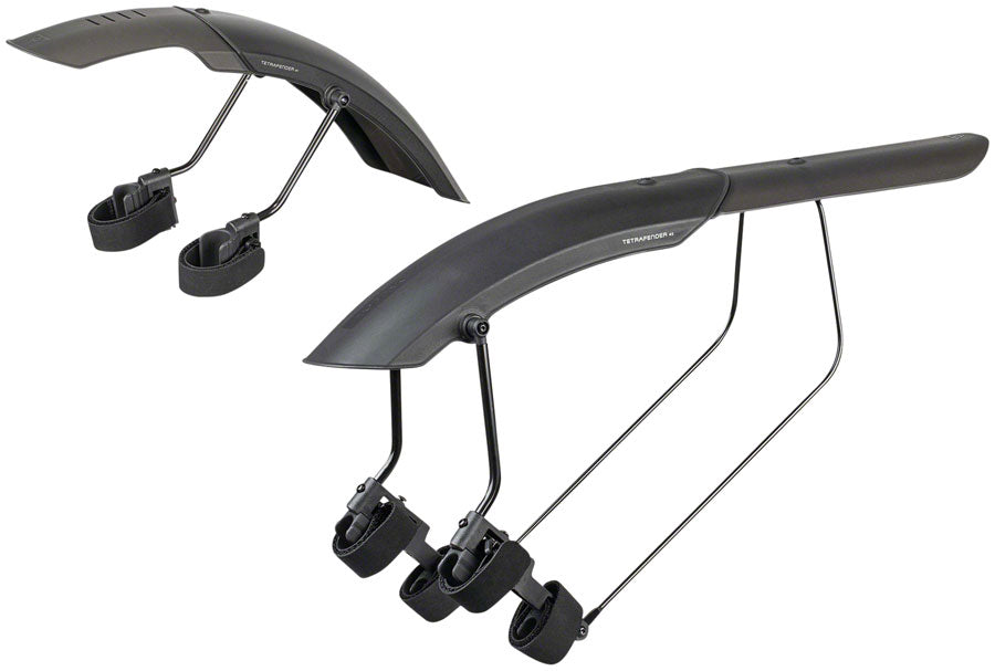 Topeak Tetrafender M1 and M2 Fender Set - Strap-on Front and Rear Black
