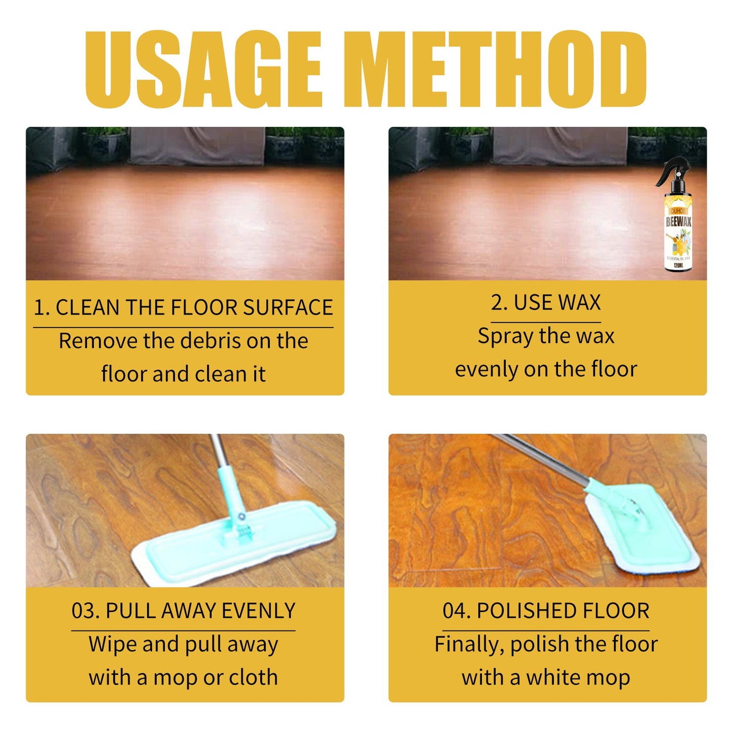 Furniture Beeswax Spray, Furniture Floor Care Polishing Waterproof Anti-Cracking Scratches Refurbished Care Wax - Korvel