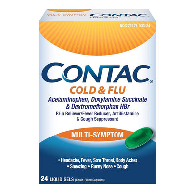 Contac Cold & Flu Multi Symptom Gels Liquides - 24 Comptes