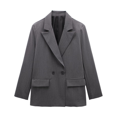 Blazer de verano casual de corte relajado con doble botonadura