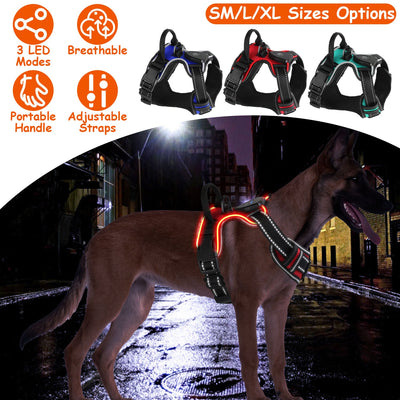 Rechargeable LED Dog Harness - Light Up No Pull Vest