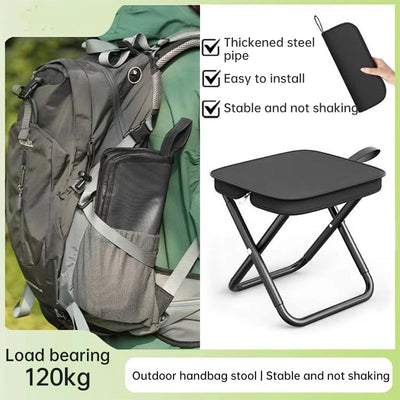 Portable Ultralight Camping Picnic Chair - Doubles as Fishing Stool and Travel Seat with Fishing Tool Holder - Korvel