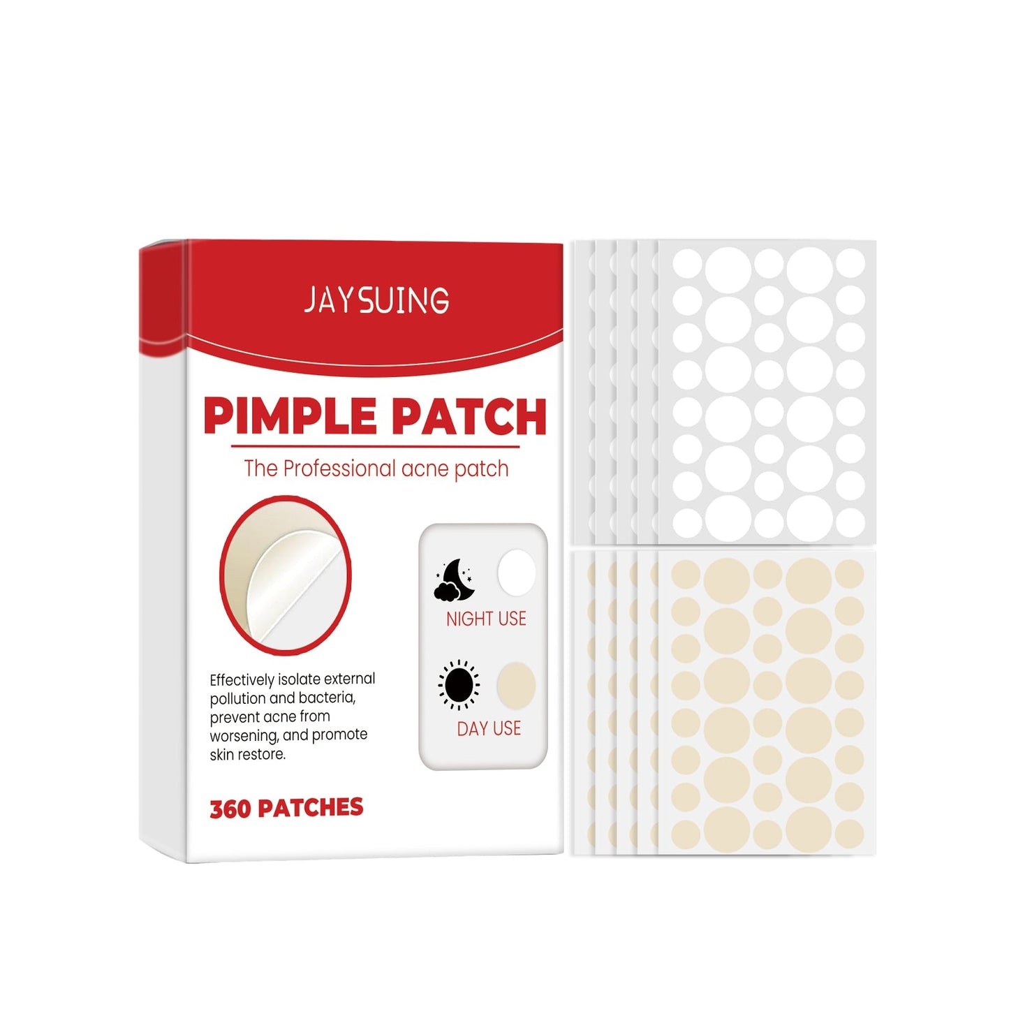 Day And Night Facial Acne Patch Repair Facial Skin Oil Control & Clear Mild Acne Cleansing Patch - Korvel