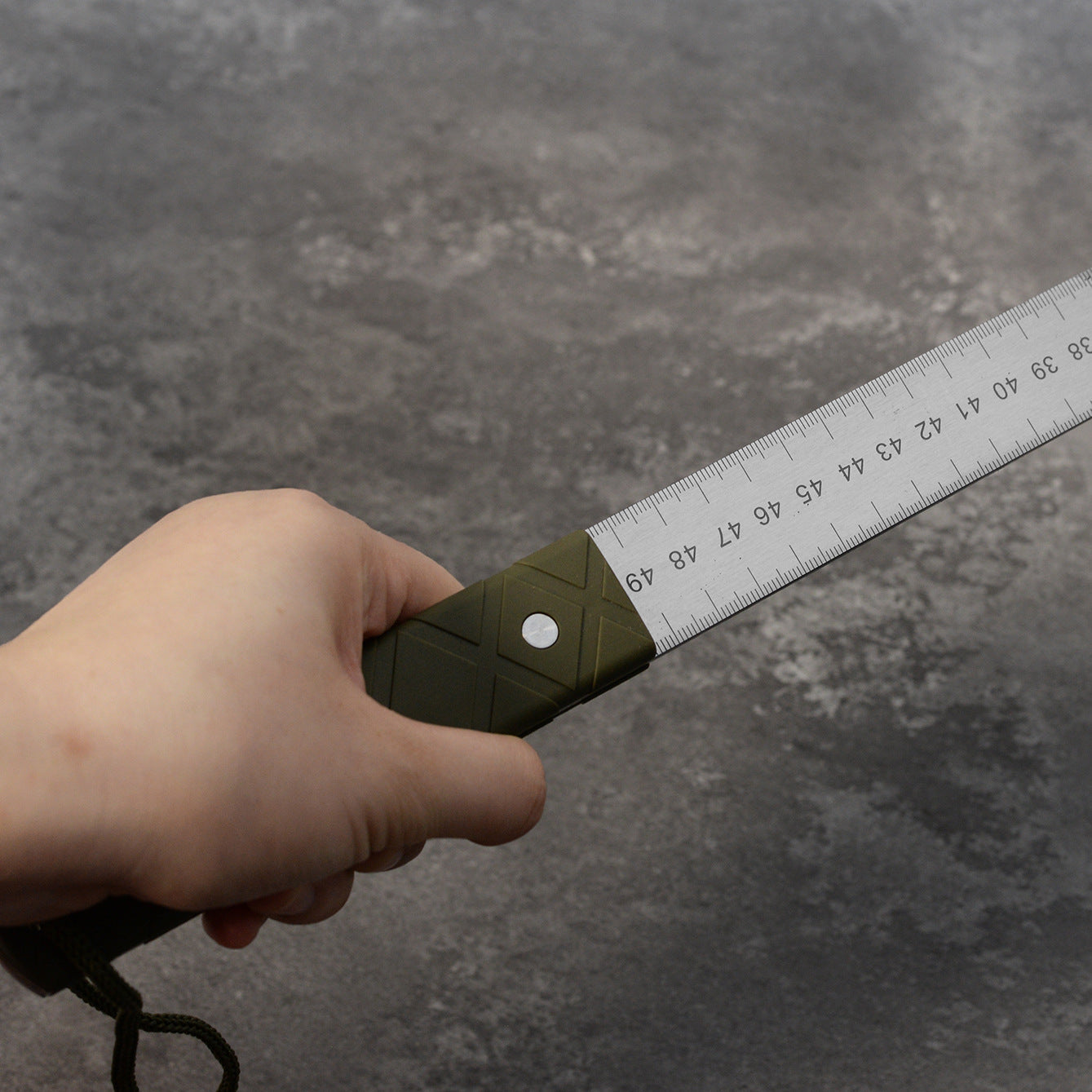 20 - Inch Dual - Scale Stainless Steel Ruler, thickened quenched steel, with random lanyard, great for drawing & measuring. - Korvel