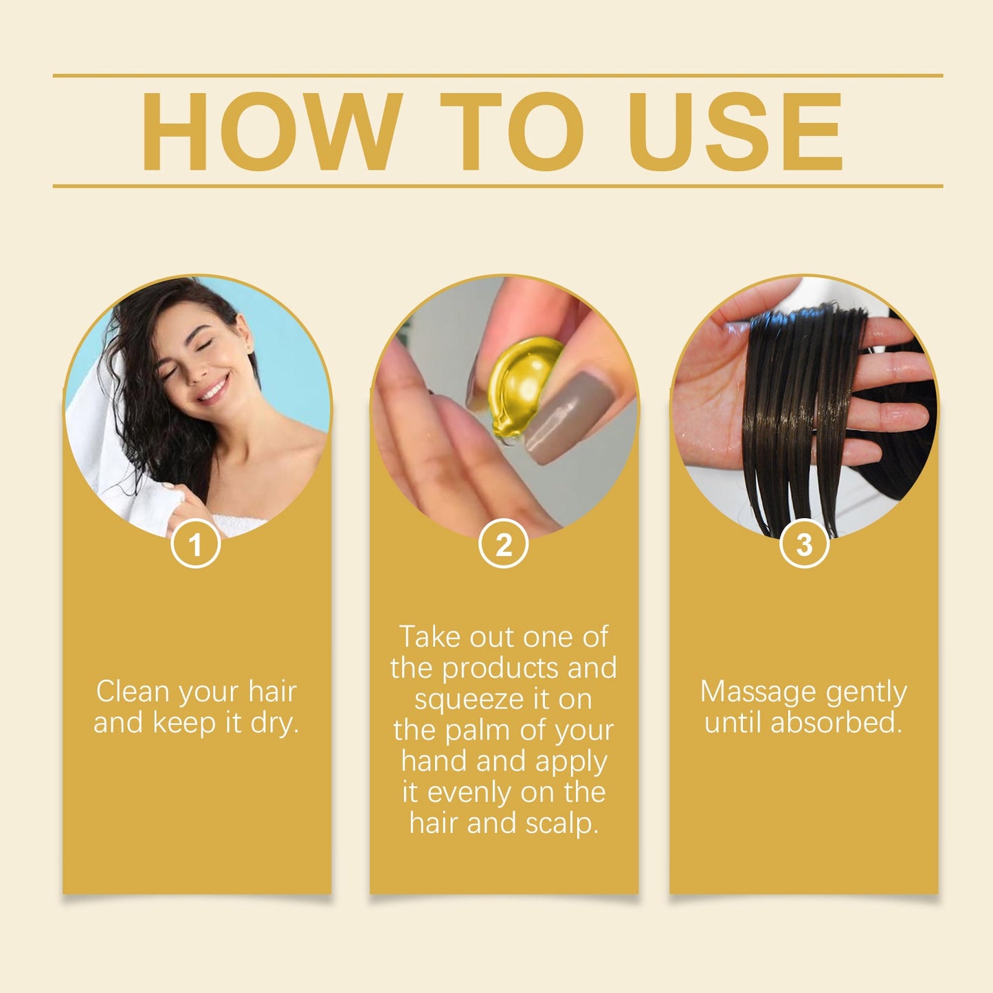 Capsules d'huile essentielle pour les soins capillaires marocains pour des cheveux nourris