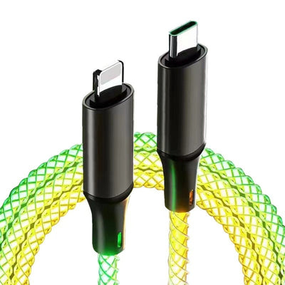Data cable car luminous breathing gradient PD60W 27W super fast charging suitable for Apple Android Type - Korvel