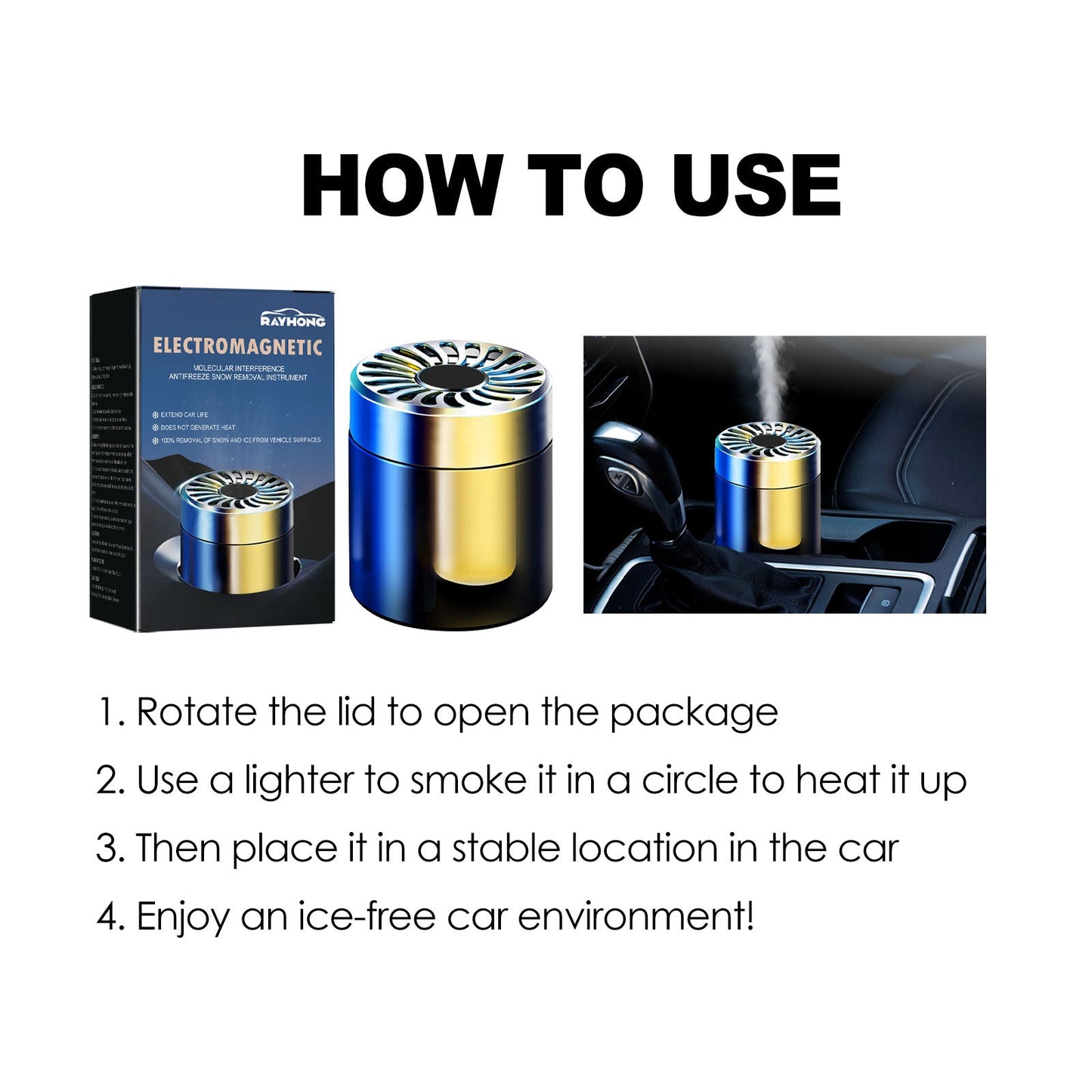 Deicer Car Glass Deicer Snow Removal Tool Quick Portable Car Window Deicer - Korvel