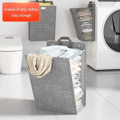 Dirty Clothes Basket Foldable Home Dormitory Dormitory Multifunctional Organization Storage Wall Hanging Basket - Korvel