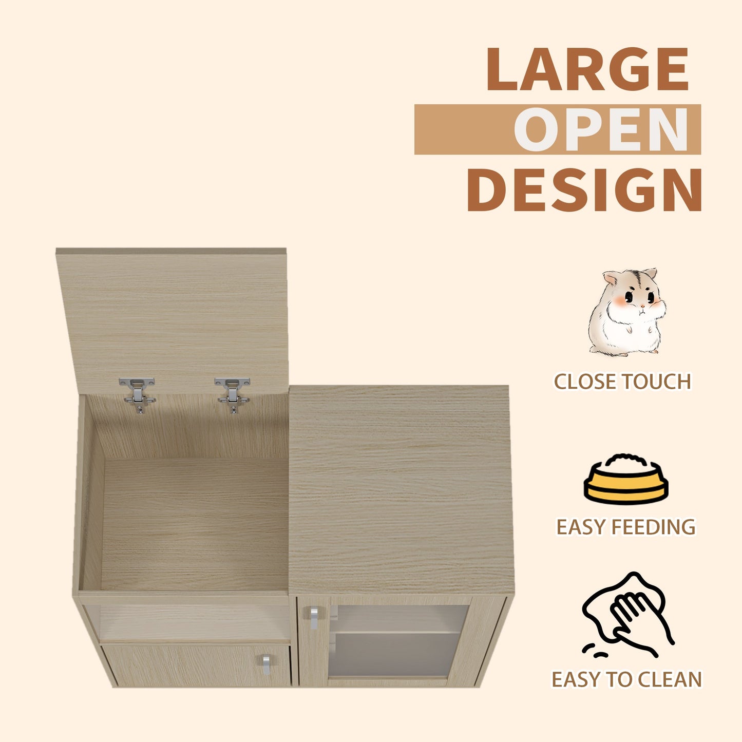 Premium 4-Tier Small Animal Cage with Storage and Openable Top
