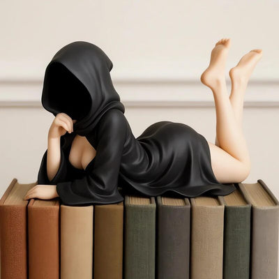 Halloween Female Sitting Statue for Home Decor