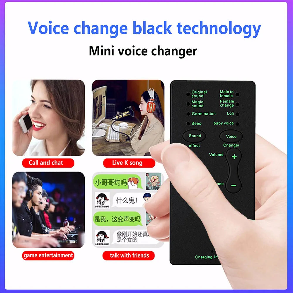 Voice Changer for PS4 Xbox Console PC Phone Tablet Sound Card 7 Different Sound Changes Microphone Voice Changer Device - Korvel