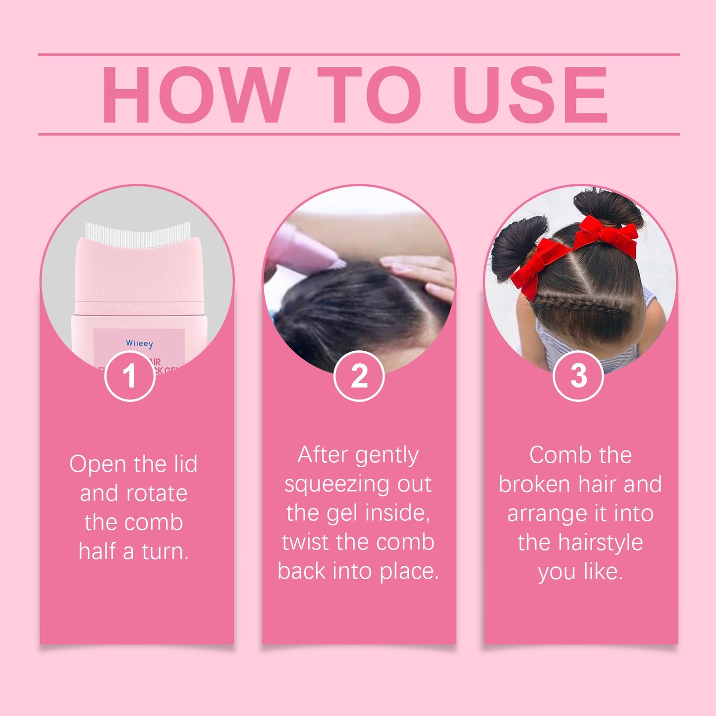 Children's Broken Hair Styling Brush Finish Broken Hair Bangs Styling Nourishing Shine Hair Styling Cream - Korvel