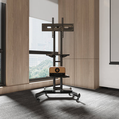 FANCO Universal Rotating TV Stand, suitable for 32-80 inch TVs, adjustable tilt height, maximum VESA 600x400mm (black) - Korvel