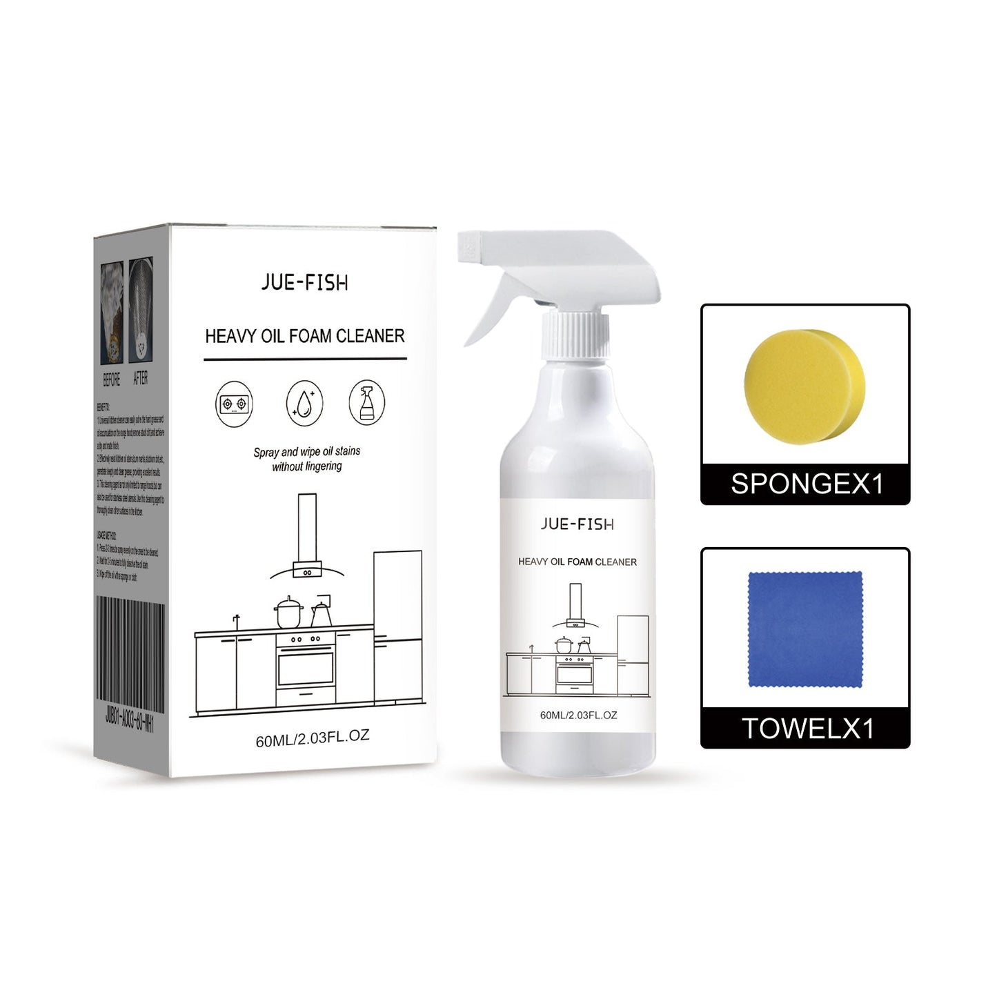 Heavy Oil Foam Cleaner for Kitchen Surfaces
