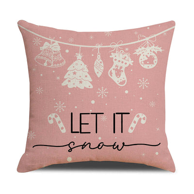 Pink Dog Christmas Snowman Pillow Cover Amazon Home Sofa Cushion Cover Holiday Pillow - Korvel