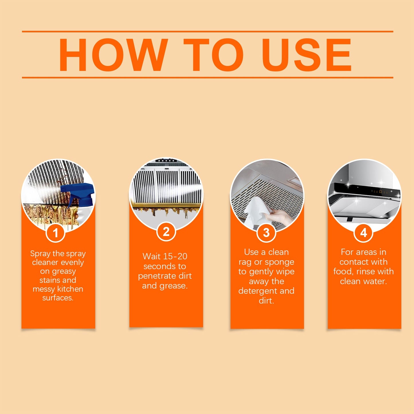 Kitchen Spray Cleaner, Kitchen Stove Hood Cleaning Oil And Dirt Removal Cleaner - Korvel