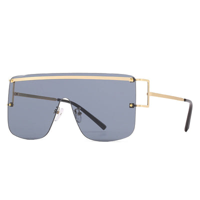New Style One Piece Sunglasses Fashion Rimless Sunglasses Women's Trendy Sunglasses - Korvel