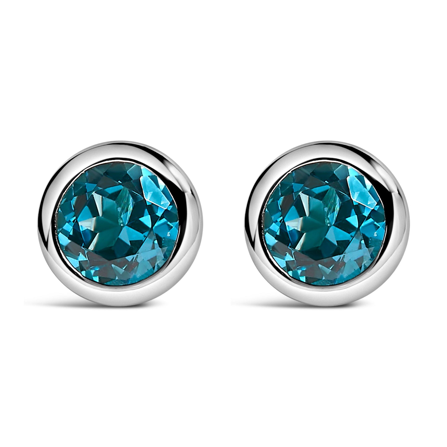 Boucles d'oreilles en argent sterling 925 avec améthystes violettes de 6 mm en sertissage à griffes