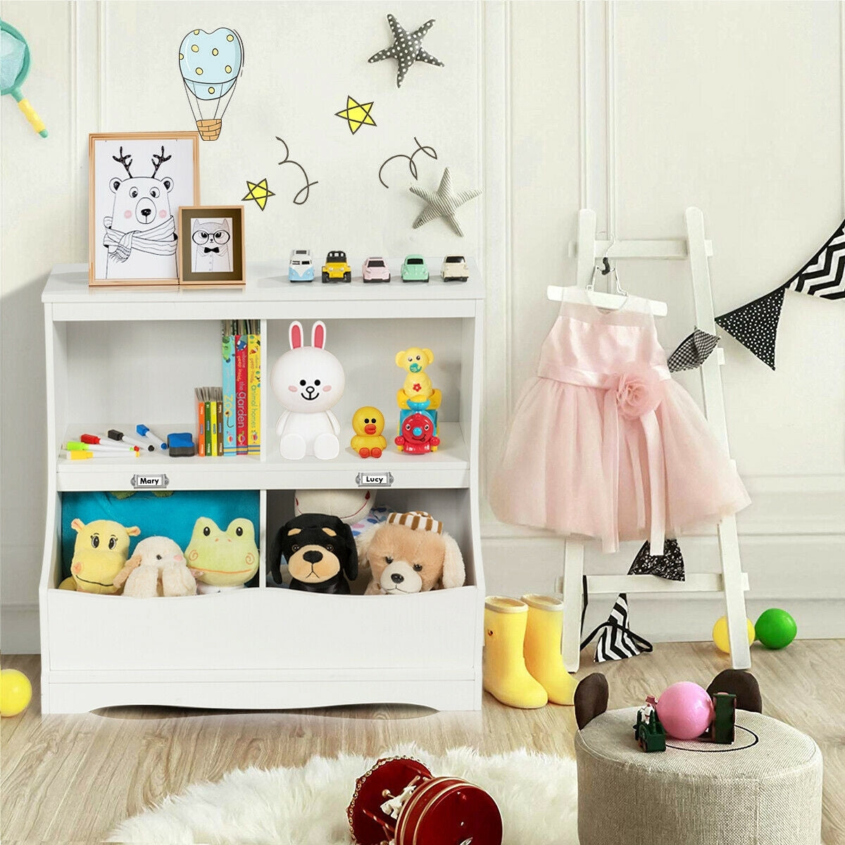 Kids Multi-Functional Floor Cabinet - White